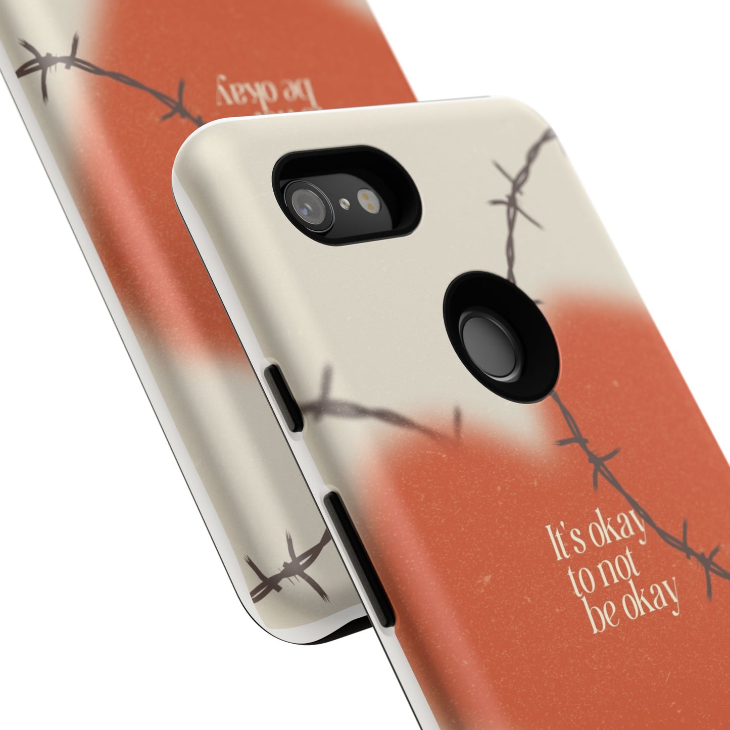 Heartfelt Phone Case | Barbed Wire Design, It's Okay to Not Be Okay, Supportive Gift, Anxiety Awareness, Unique Phone Accessory
