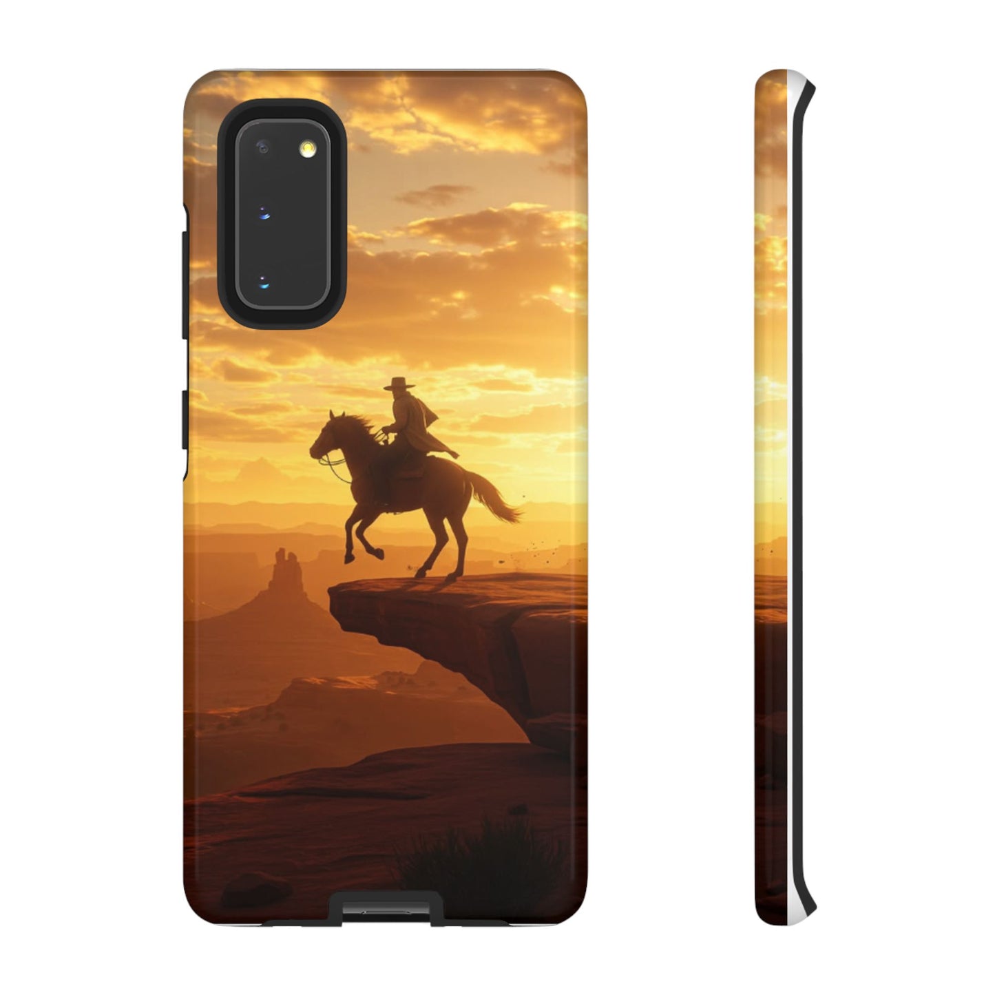 Sunset Horse Rider Phone Case, Western Art Cover, Tough Shell, Ideal Gift for Horse Lovers, Scenic Phone Accessories