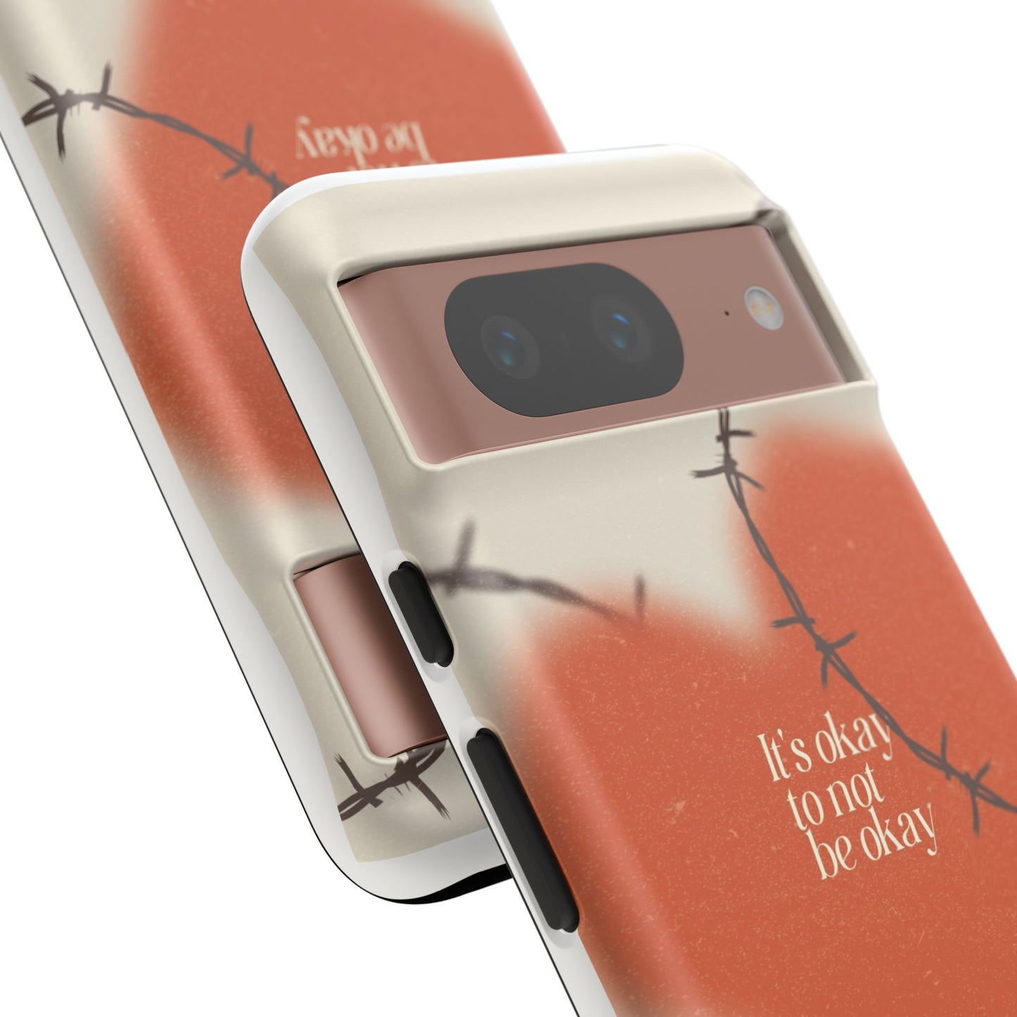 Heartfelt Phone Case | Barbed Wire Design, It's Okay to Not Be Okay, Supportive Gift, Anxiety Awareness, Unique Phone Accessory