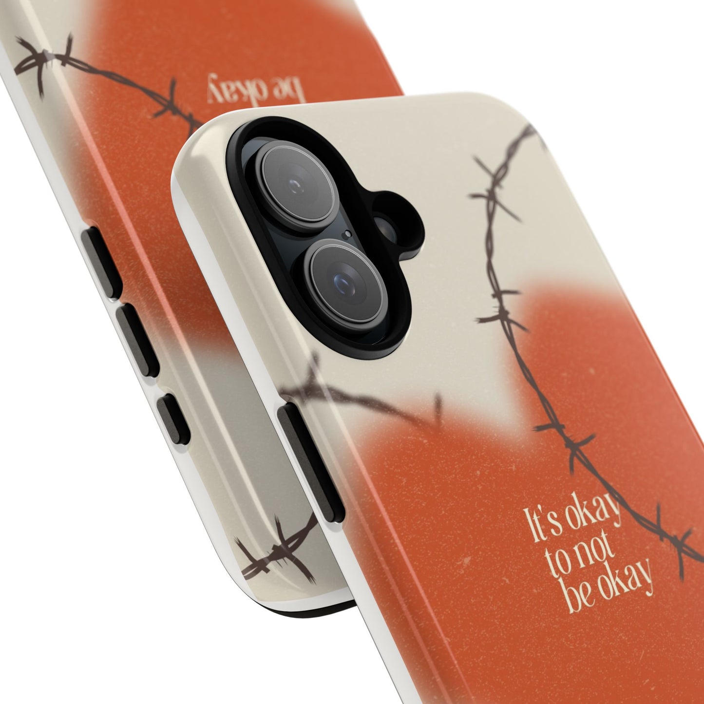 Heartfelt Phone Case | Barbed Wire Design, It's Okay to Not Be Okay, Supportive Gift, Anxiety Awareness, Unique Phone Accessory