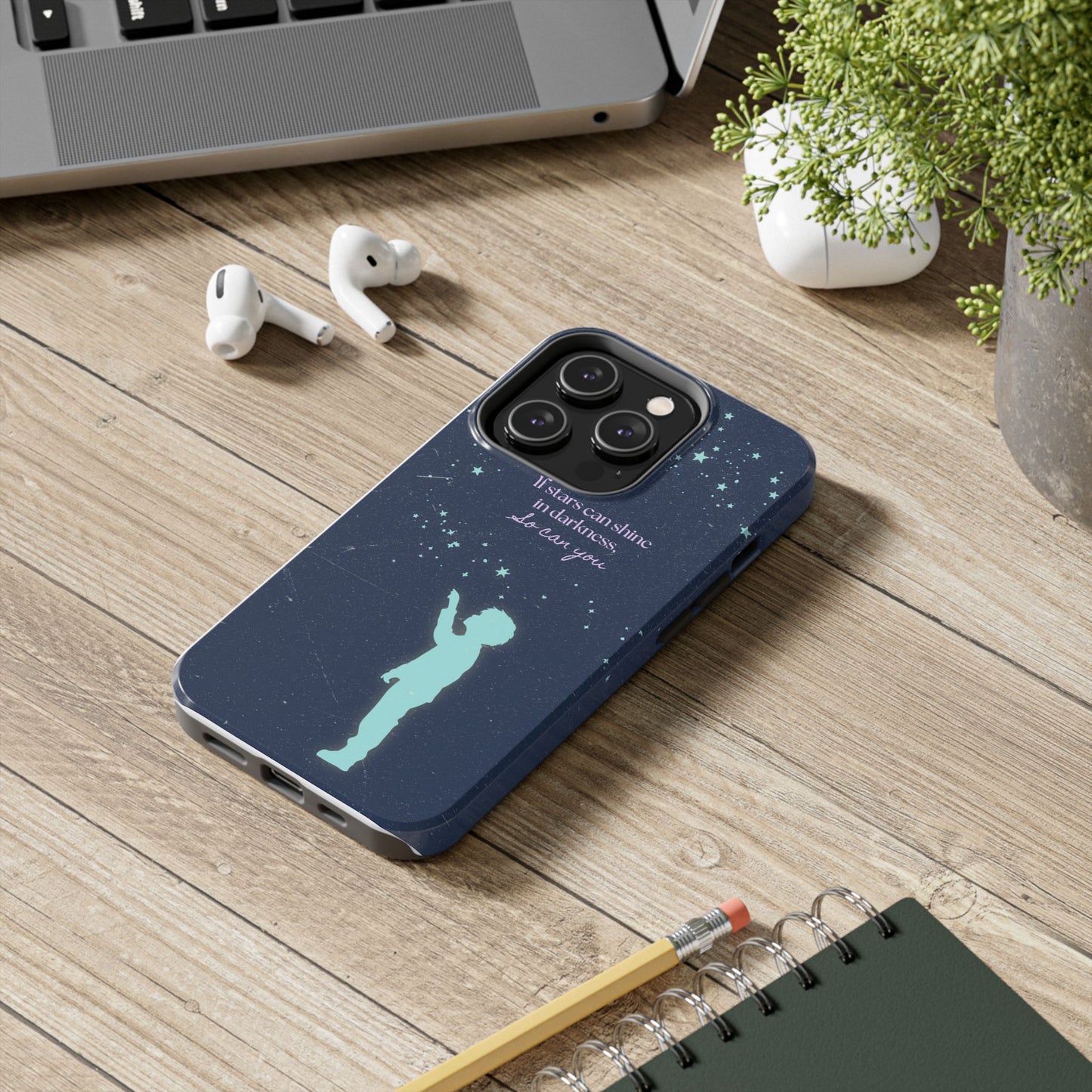 Starry Night Tough Phone Cases, Inspirational Phone Cover, Cute Kid Design, Galaxy Aesthetic, Gift for Dreamers, Motivational Decor
