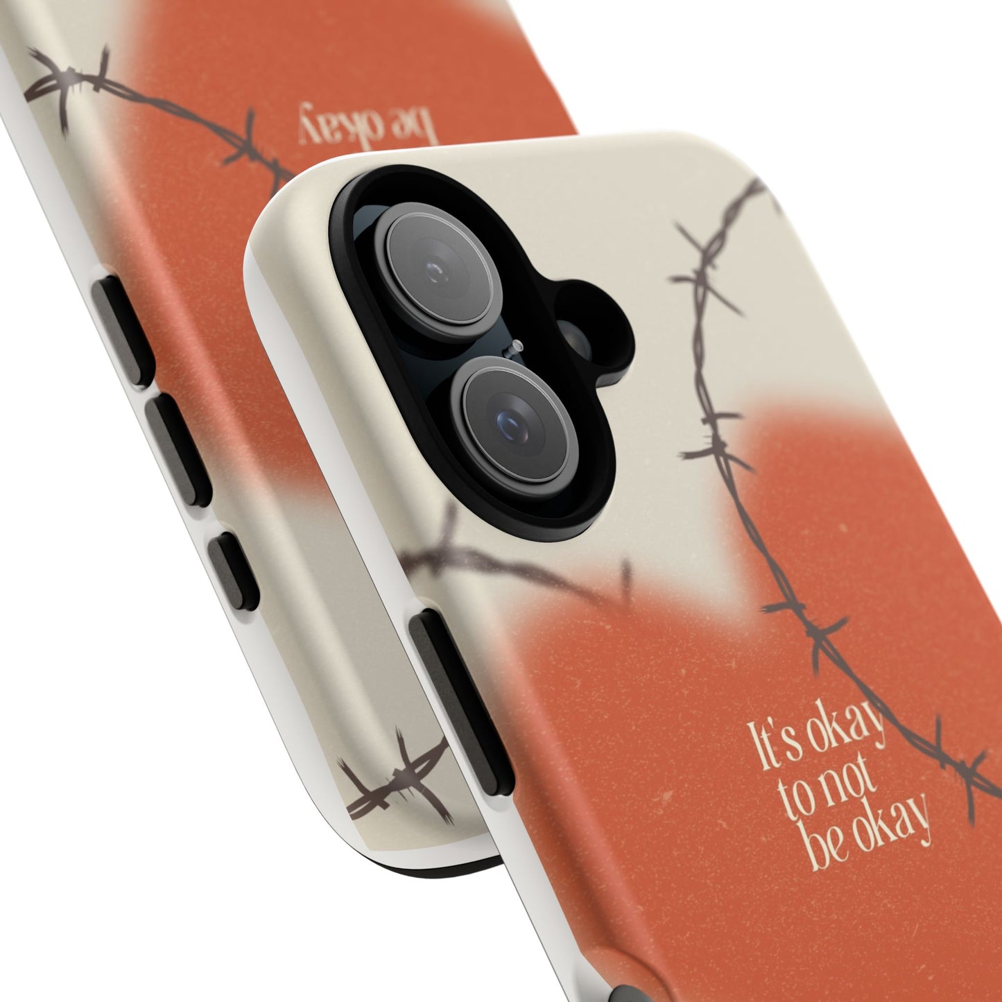 Heartfelt Phone Case | Barbed Wire Design, It's Okay to Not Be Okay, Supportive Gift, Anxiety Awareness, Unique Phone Accessory