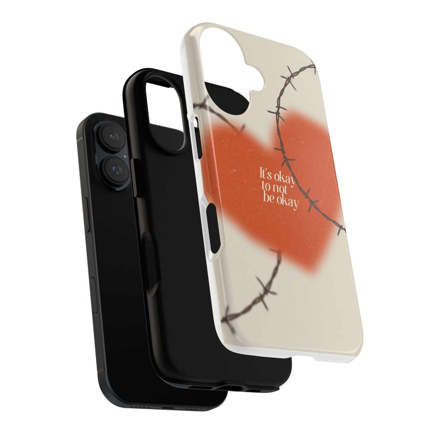 Heartfelt Phone Case | Barbed Wire Design, It's Okay to Not Be Okay, Supportive Gift, Anxiety Awareness, Unique Phone Accessory