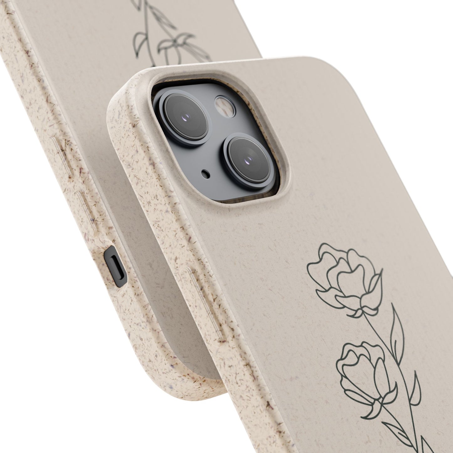 Eco-Friendly Phone Case with Floral Design, Biodegradable Mobile Cover, Sustainable Gift, Floral iPhone Case, Eco Chic Decor