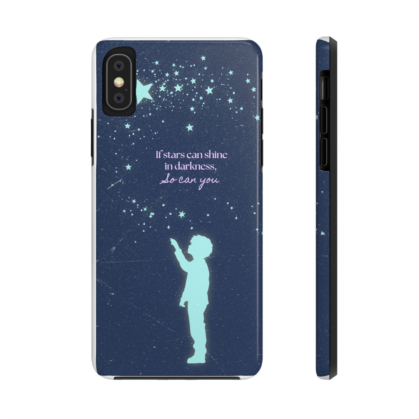 Starry Night Tough Phone Cases, Inspirational Phone Cover, Cute Kid Design, Galaxy Aesthetic, Gift for Dreamers, Motivational Decor