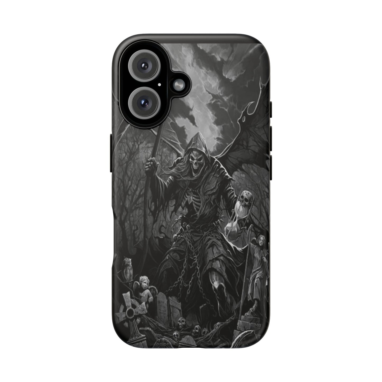 Gothic Phone Case Featuring Grim Reaper Art, Dark Aesthetic for Men and Women, Unique Halloween Gift, Durable Protection, Tough Cases