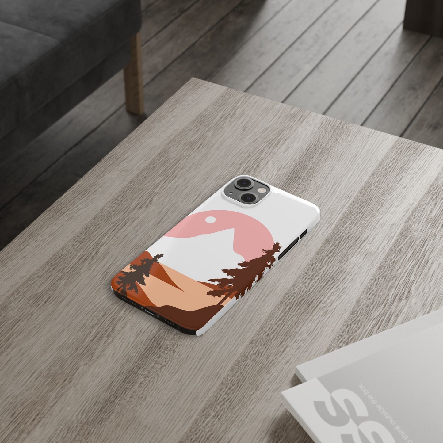Stylish Mountain Landscape Slim Phone Case, Nature Lover Gift, Aesthetic Phone Cover, Adventure Travel Accessory, Minimalist Design [...]