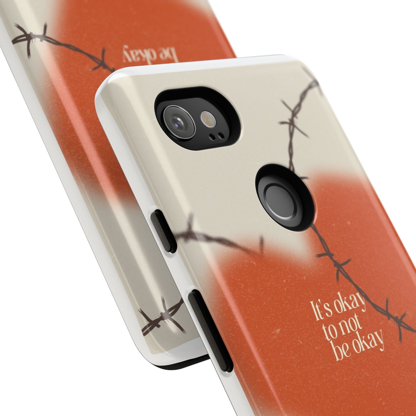 Heartfelt Phone Case | Barbed Wire Design, It's Okay to Not Be Okay, Supportive Gift, Anxiety Awareness, Unique Phone Accessory