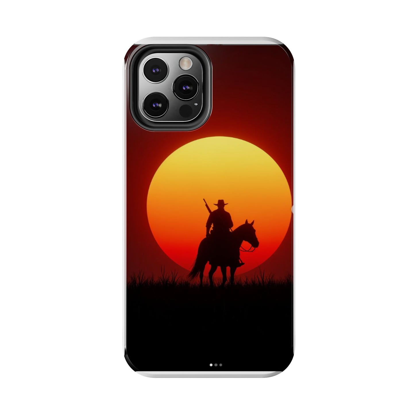 Sunset Cowboy Tough Phone Cases, Western Style Phone Cover, Unique Gift for Horse Lovers, Adventure Accessories, Durable Phone Protection