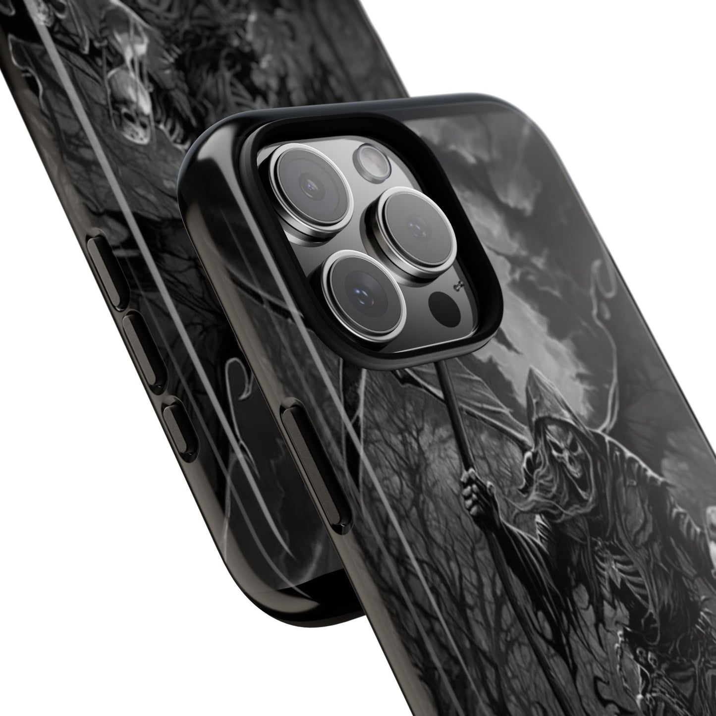 Gothic Phone Case Featuring Grim Reaper Art, Dark Aesthetic for Men and Women, Unique Halloween Gift, Durable Protection, Tough Cases
