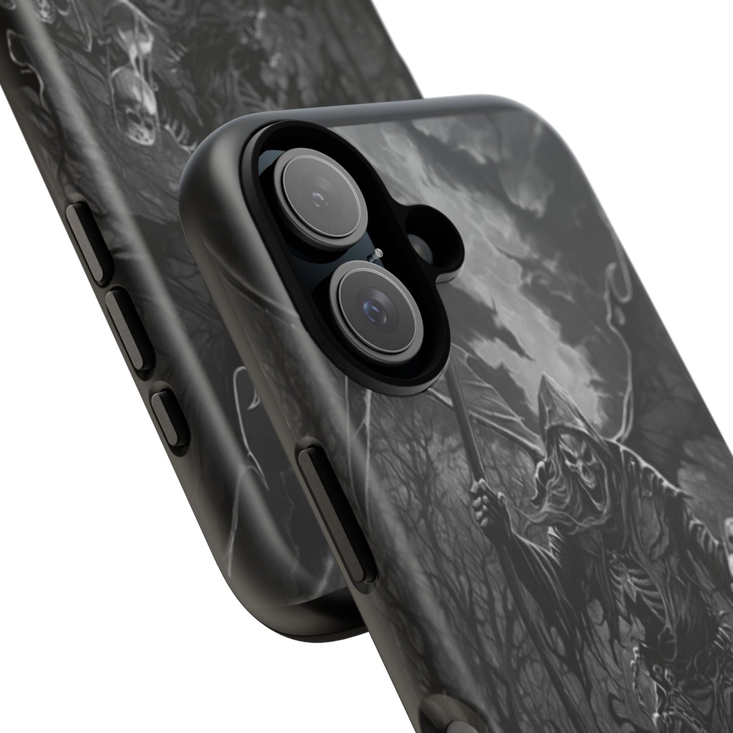 Gothic Phone Case Featuring Grim Reaper Art, Dark Aesthetic for Men and Women, Unique Halloween Gift, Durable Protection, Tough Cases