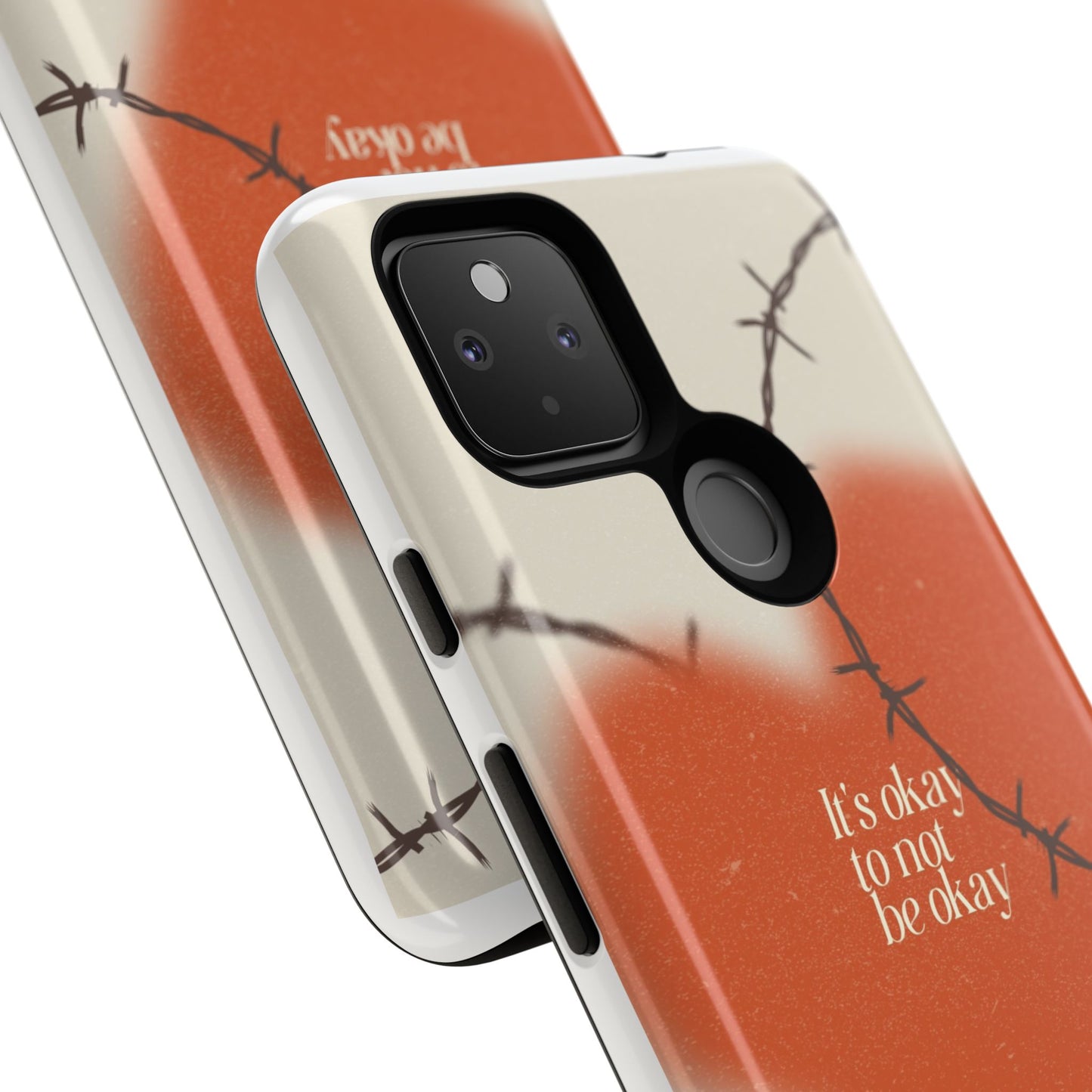 Heartfelt Phone Case | Barbed Wire Design, It's Okay to Not Be Okay, Supportive Gift, Anxiety Awareness, Unique Phone Accessory
