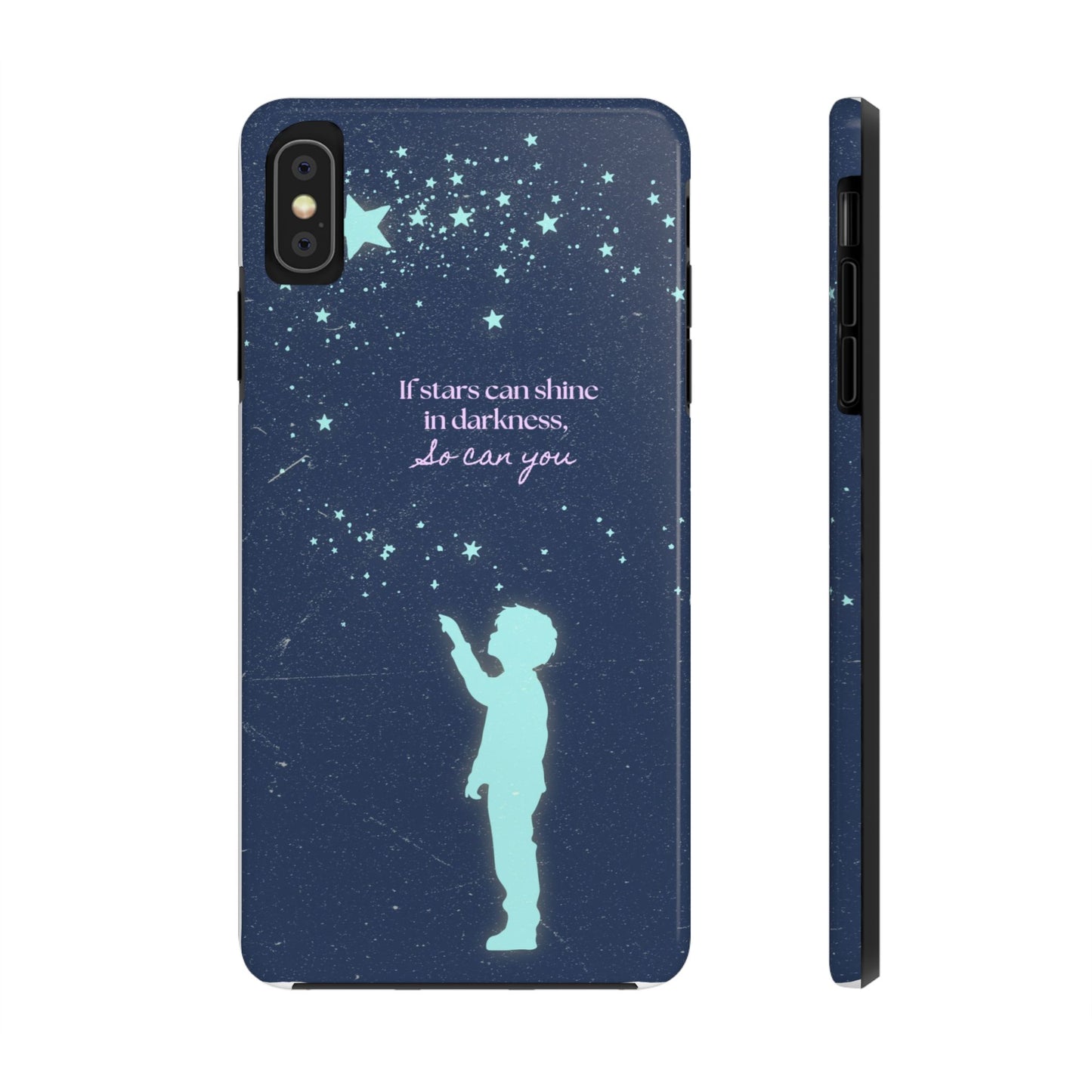 Starry Night Tough Phone Cases, Inspirational Phone Cover, Cute Kid Design, Galaxy Aesthetic, Gift for Dreamers, Motivational Decor