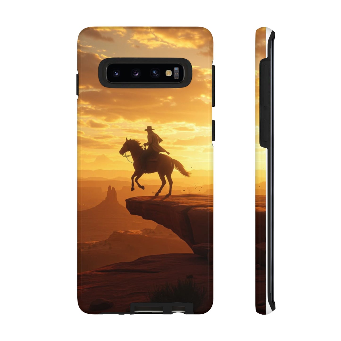 Sunset Horse Rider Phone Case, Western Art Cover, Tough Shell, Ideal Gift for Horse Lovers, Scenic Phone Accessories