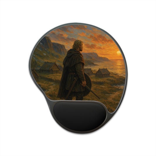 Viking Sunset Mouse Pad with Wrist Rest, Ergonomic Desk Accessory, Great for Gamers, Office Decor, Gift for Him, Unique Home Office Supplies