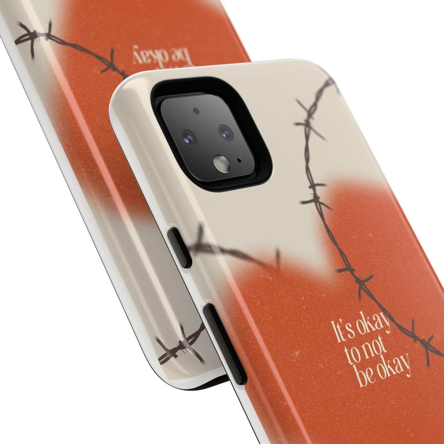 Heartfelt Phone Case | Barbed Wire Design, It's Okay to Not Be Okay, Supportive Gift, Anxiety Awareness, Unique Phone Accessory
