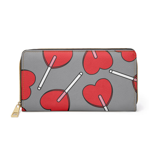 Heart Pattern Zipper Wallet - Cute Accessories for Her, Valentine’s Day Gift, Everyday Use, Stylish Organizer