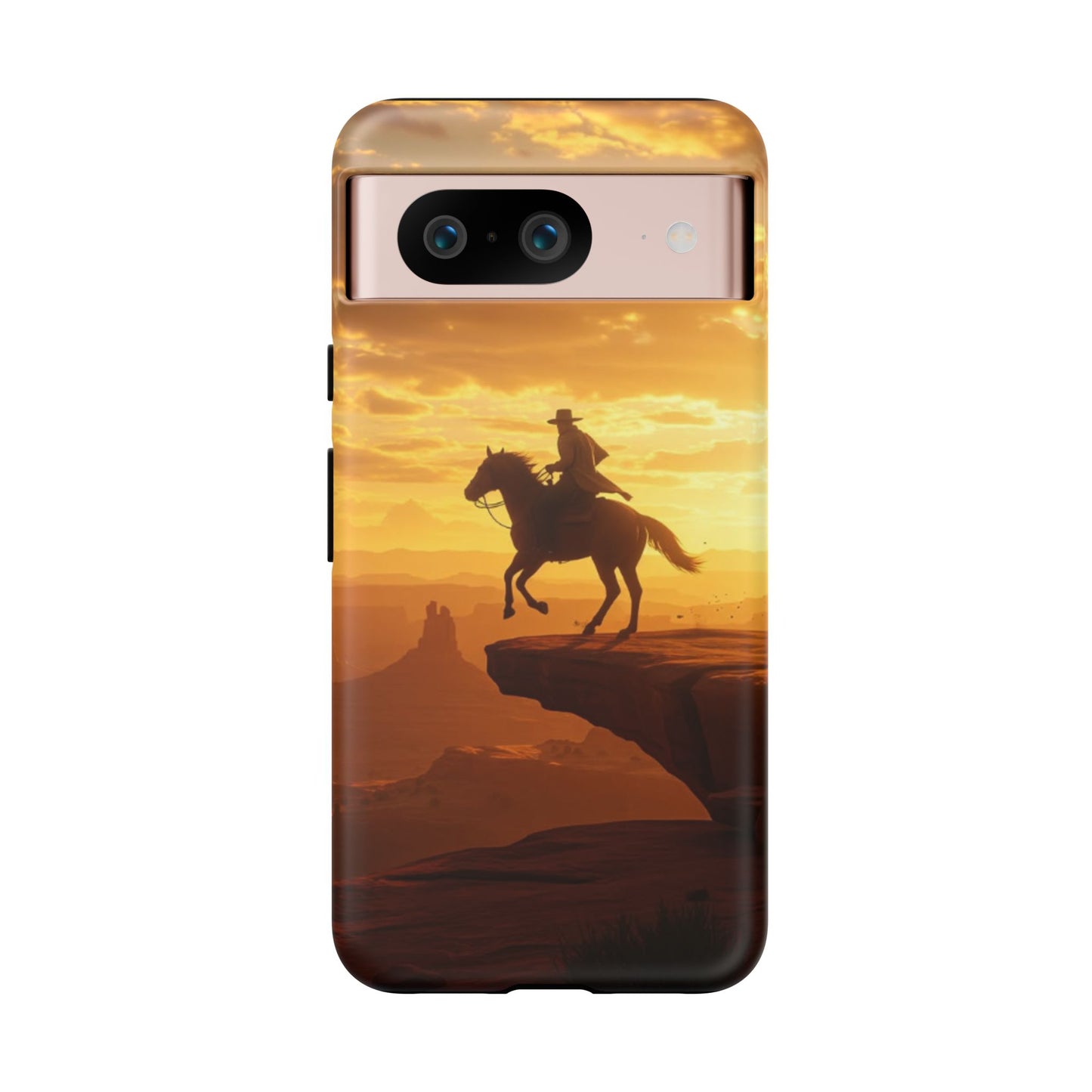 Sunset Horse Rider Phone Case, Western Art Cover, Tough Shell, Ideal Gift for Horse Lovers, Scenic Phone Accessories