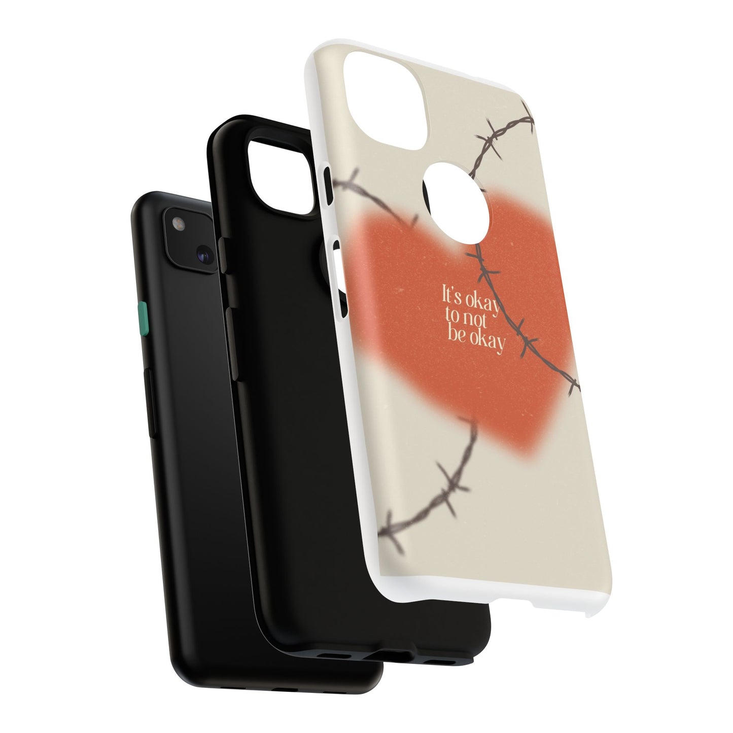 Heartfelt Phone Case | Barbed Wire Design, It's Okay to Not Be Okay, Supportive Gift, Anxiety Awareness, Unique Phone Accessory