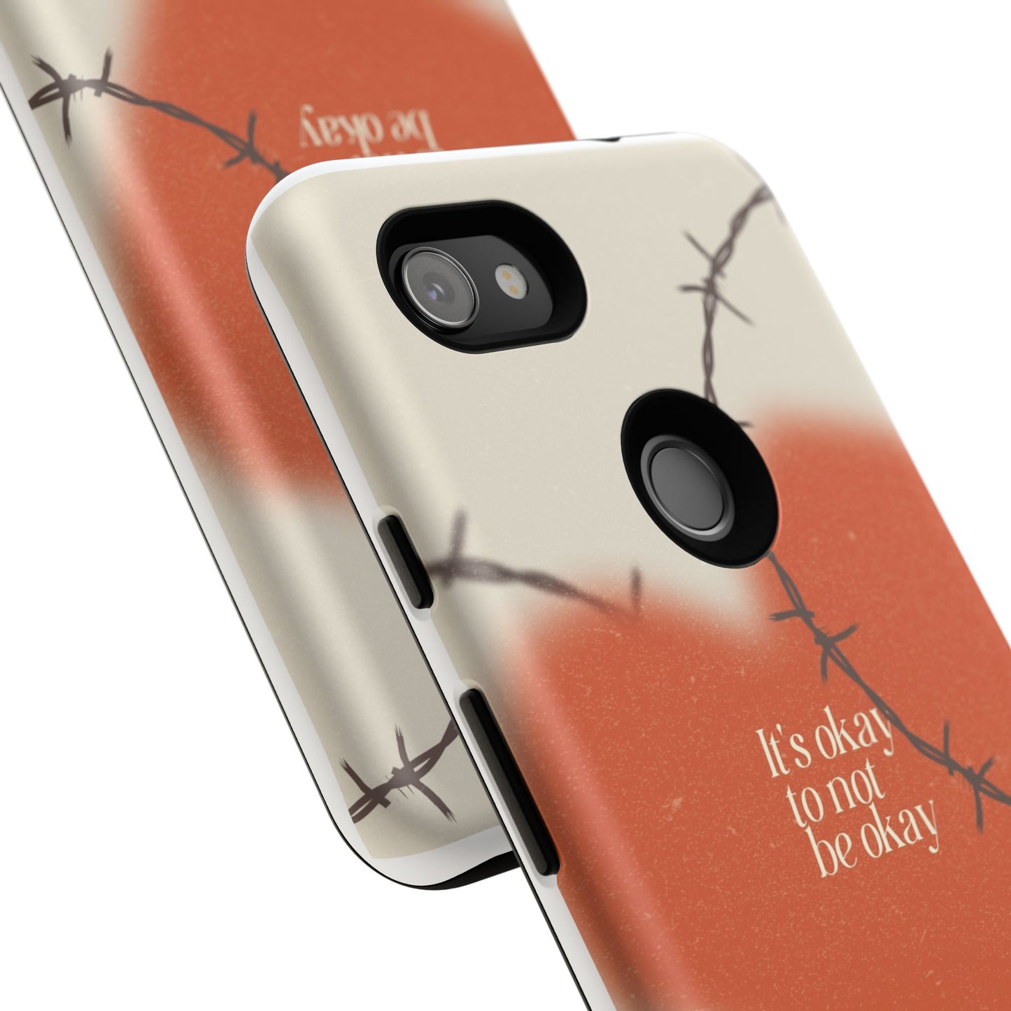 Heartfelt Phone Case | Barbed Wire Design, It's Okay to Not Be Okay, Supportive Gift, Anxiety Awareness, Unique Phone Accessory