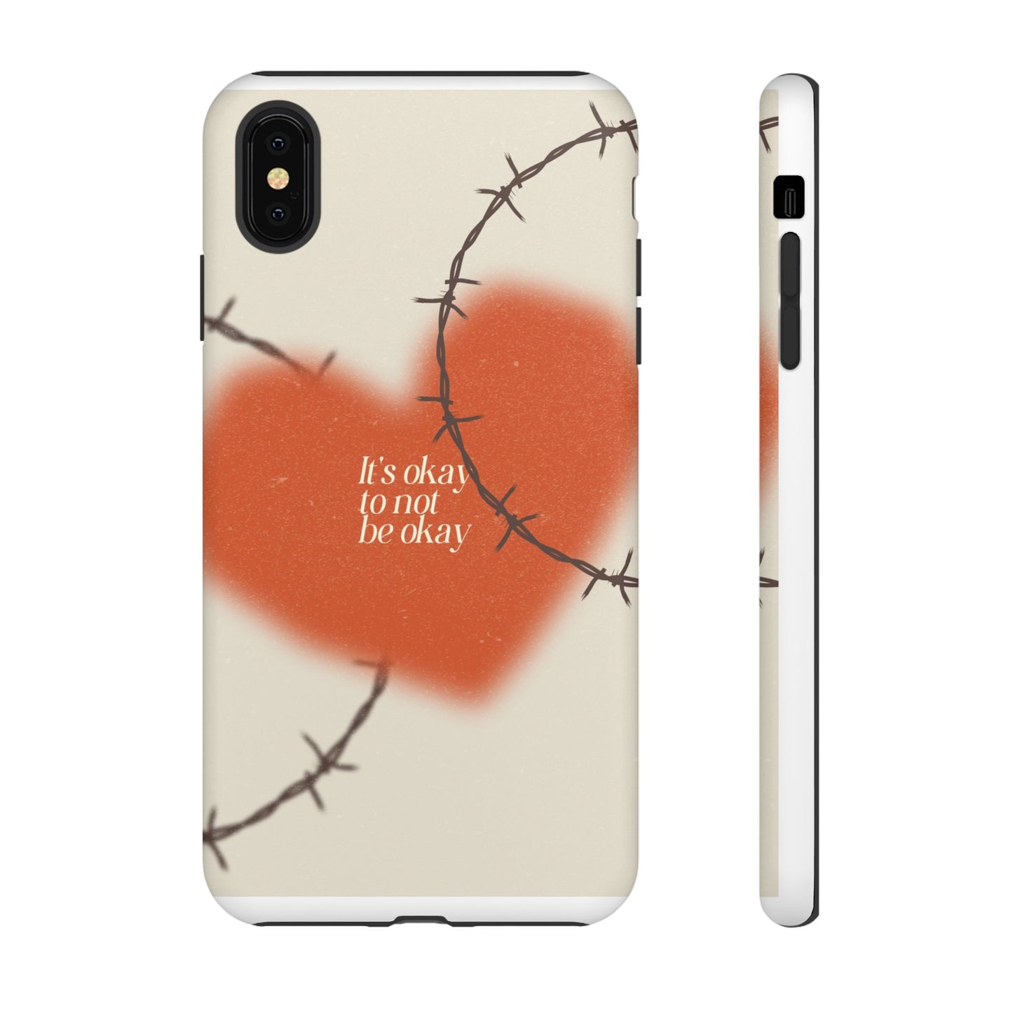 Heartfelt Phone Case | Barbed Wire Design, It's Okay to Not Be Okay, Supportive Gift, Anxiety Awareness, Unique Phone Accessory