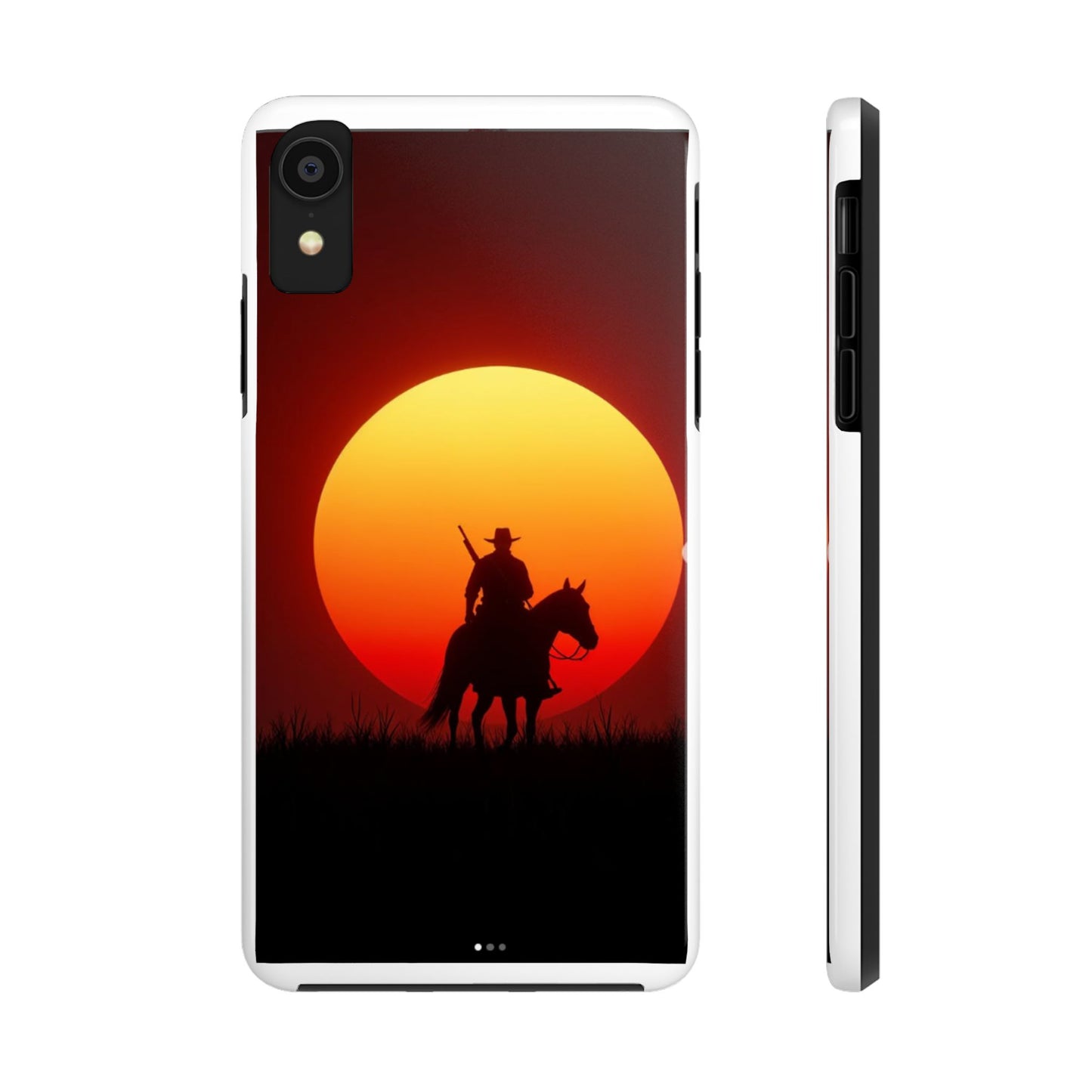 Sunset Cowboy Tough Phone Cases, Western Style Phone Cover, Unique Gift for Horse Lovers, Adventure Accessories, Durable Phone Protection