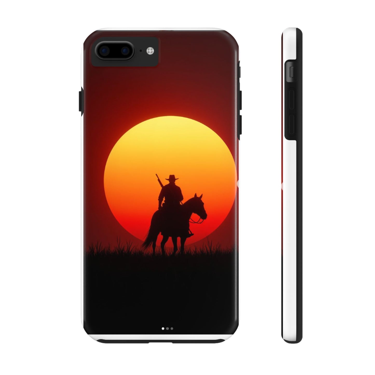 Sunset Cowboy Tough Phone Cases, Western Style Phone Cover, Unique Gift for Horse Lovers, Adventure Accessories, Durable Phone Protection