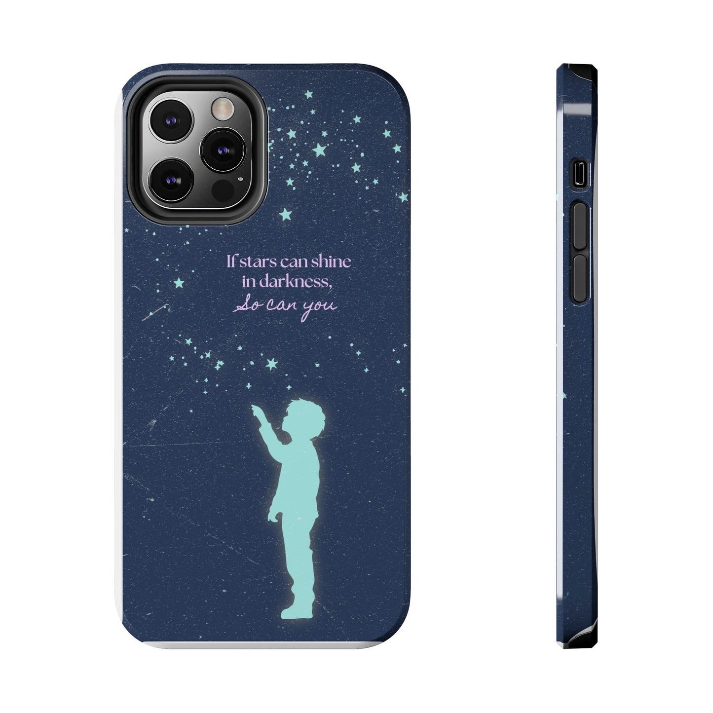 Starry Night Tough Phone Cases, Inspirational Phone Cover, Cute Kid Design, Galaxy Aesthetic, Gift for Dreamers, Motivational Decor