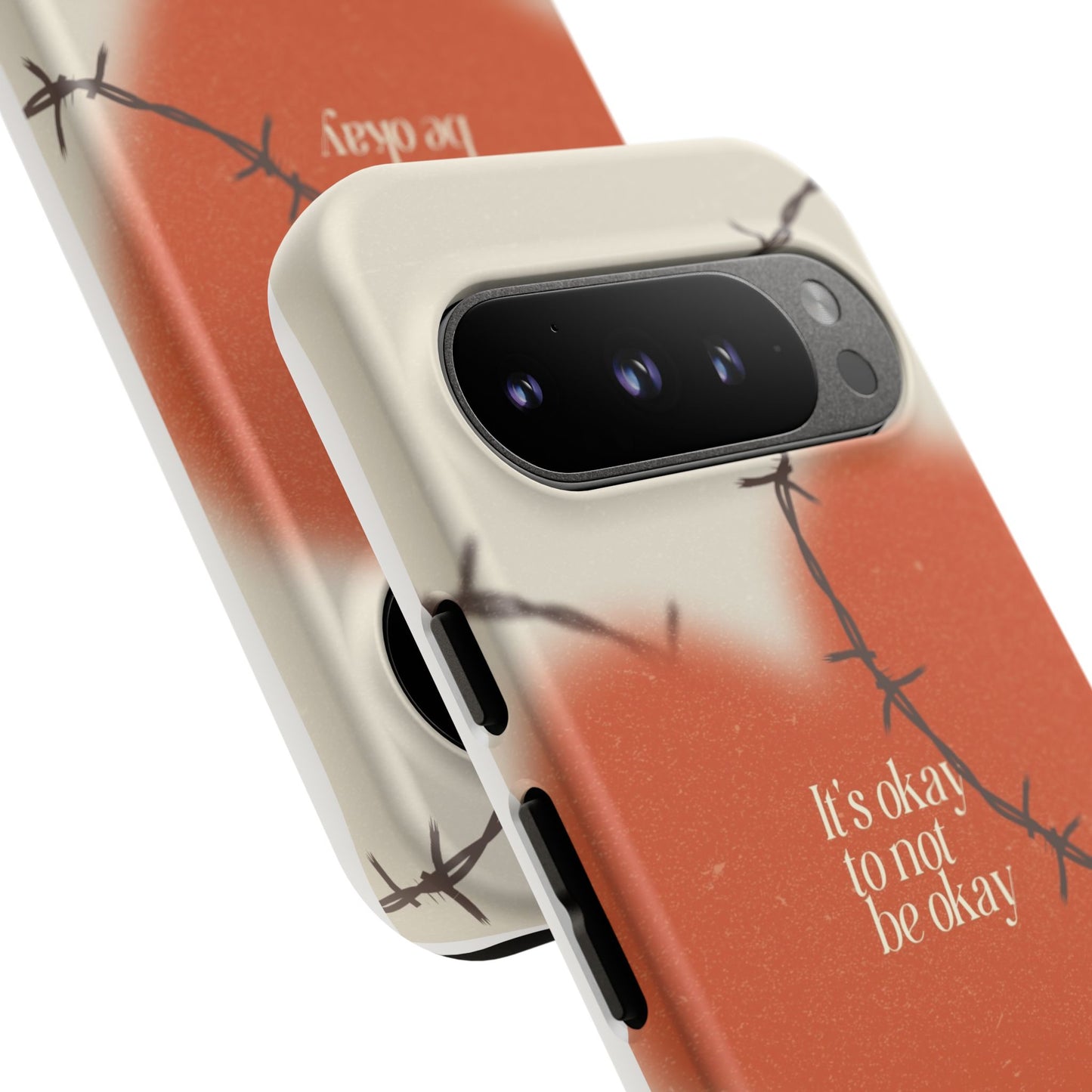 Heartfelt Phone Case | Barbed Wire Design, It's Okay to Not Be Okay, Supportive Gift, Anxiety Awareness, Unique Phone Accessory