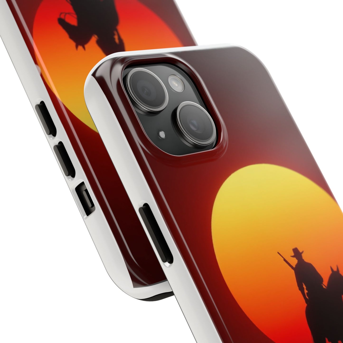 Sunset Cowboy Tough Phone Cases, Western Style Phone Cover, Unique Gift for Horse Lovers, Adventure Accessories, Durable Phone Protection