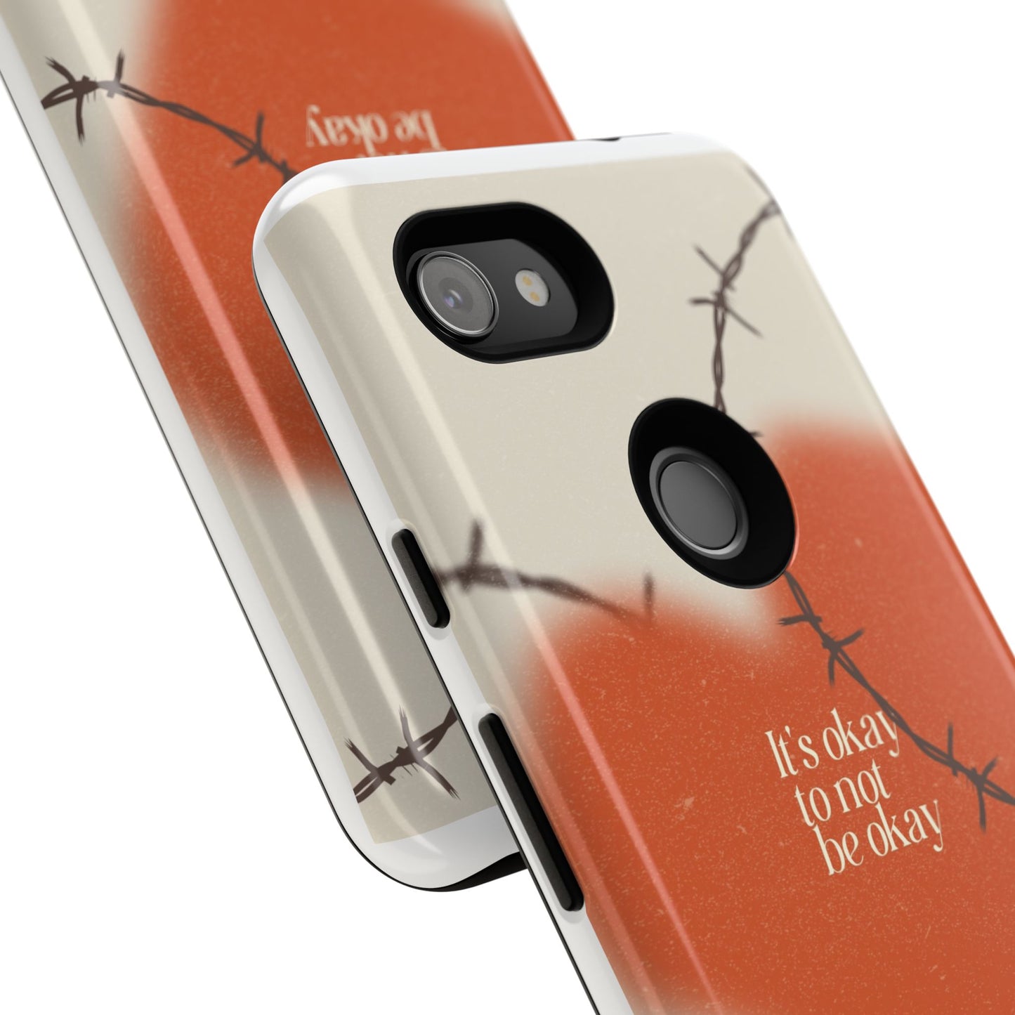 Heartfelt Phone Case | Barbed Wire Design, It's Okay to Not Be Okay, Supportive Gift, Anxiety Awareness, Unique Phone Accessory