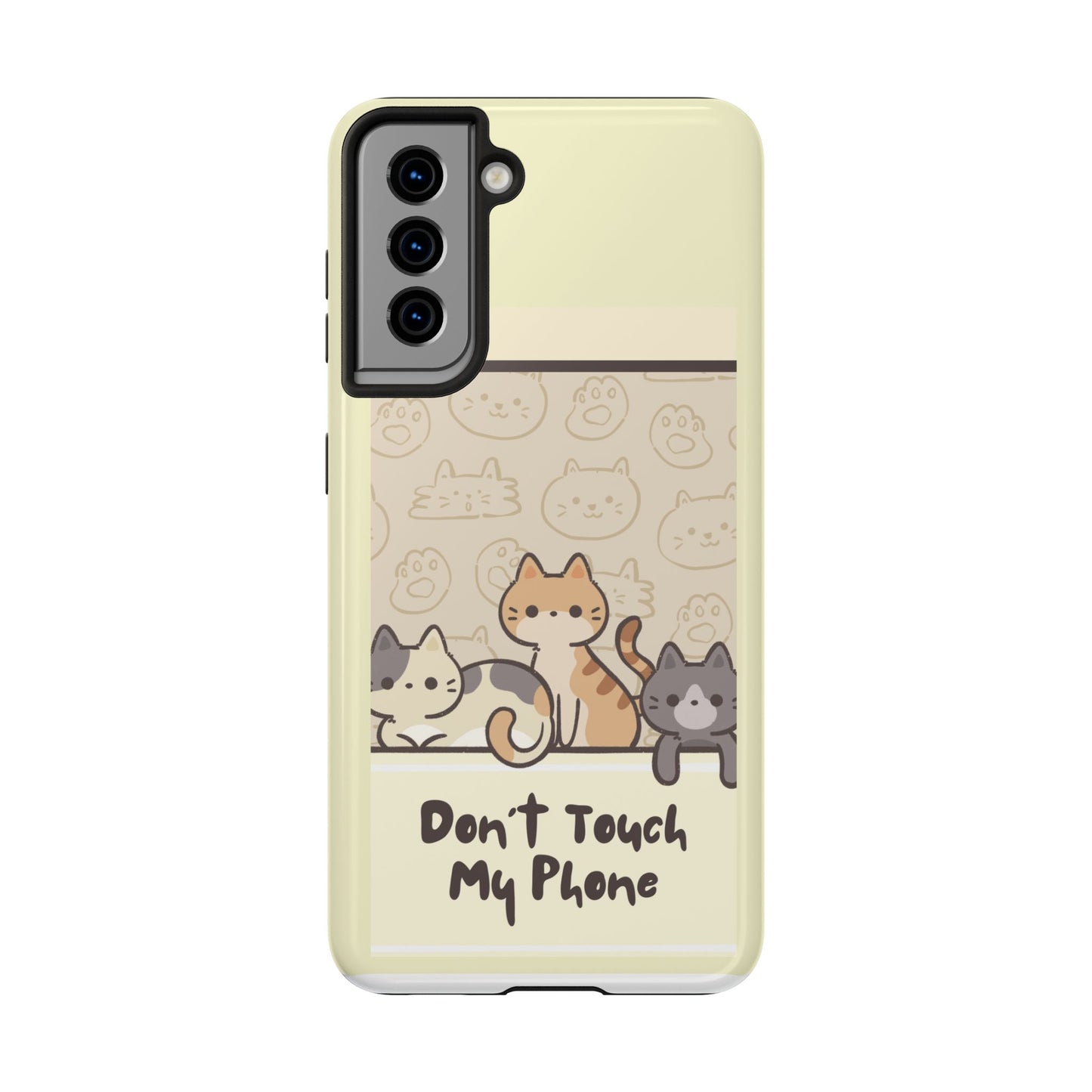 Cute Cat Phone Case - Don't Touch My Phone, Gift for Cat Lovers, Kawaii Accessories, Fun Tech Protection, Pet Lover Gifts